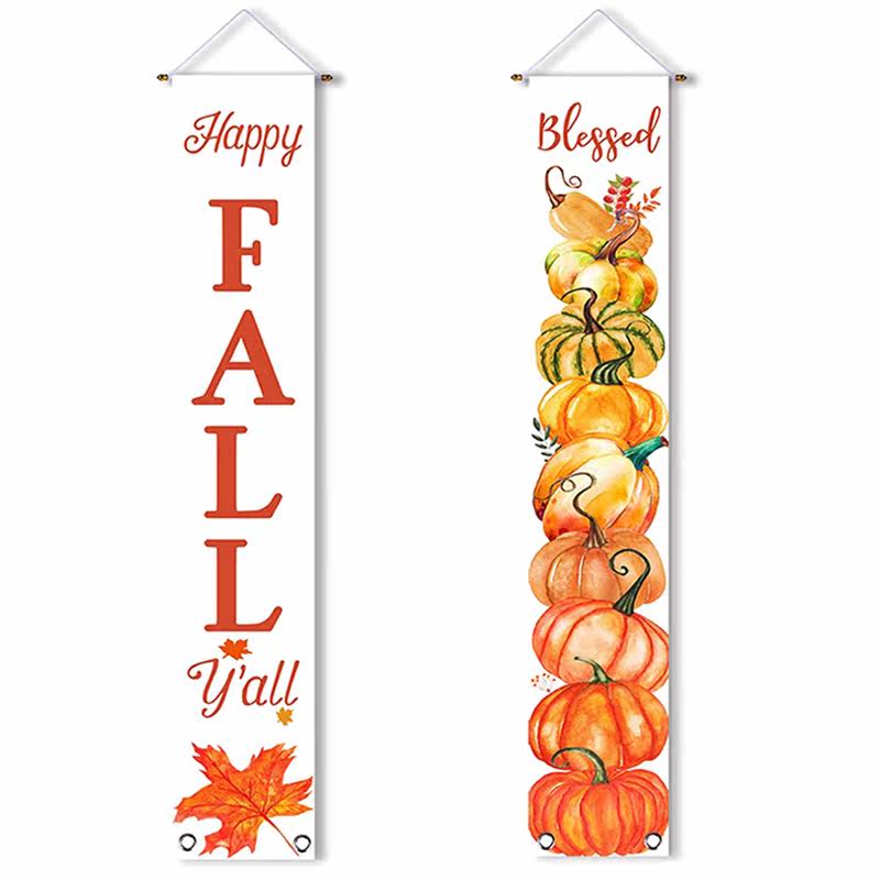 Happy Fall YAll Blessed Harvest Pumpkin Porch Sign Fall Aut