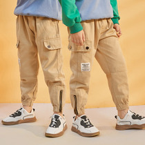 Boys pants overalls spring and autumn childrens trousers 2021 new Zhongda childrens spring boys brand casual trend