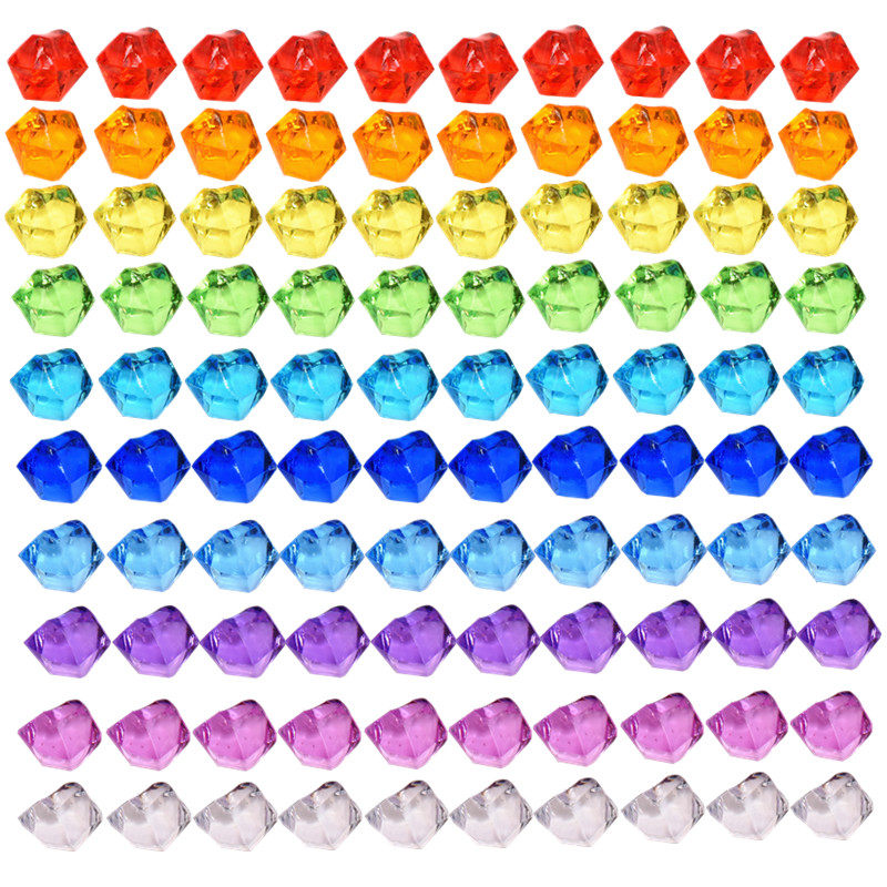 Children's plastic digging gem Head Imitation crystal Ice Cube Non-porous gem Diamond toy reward small boy and girl gift