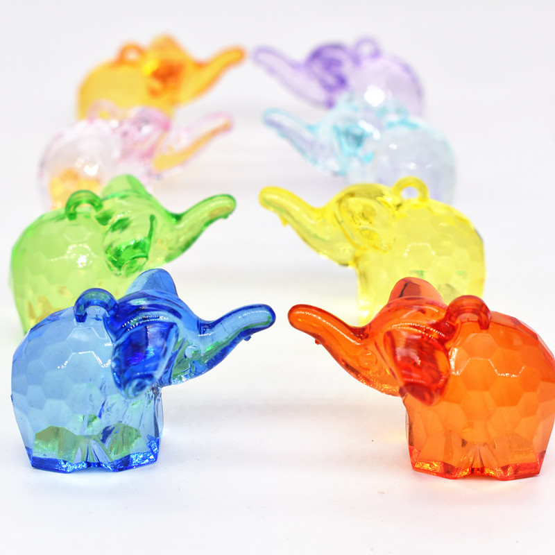 Large Elephant Elephant Small Animal Swing Piece Transparent Colorful Acrylic Crystal Children Beads DIY Jewel Toy Prize