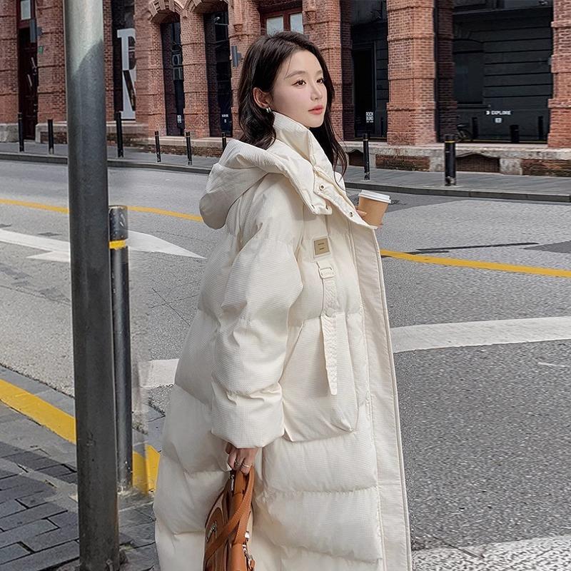 High-End Long Over-The-Knee Cotton Coat for Women, Thickened 2026 New Korean Style Winter Coat, Mid-Length down Jacket
