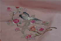 Real silk hand embroidered Su embroidered old embroidered embroidered sheet pink series 2 mulberry silk high-end cloth fabric