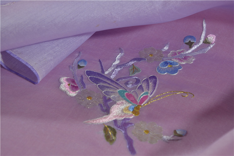 Real silk hand embroidered Su embroidered old embroidered embroidered embroidered sheet purple mulberry silk high-end cloth fabric
