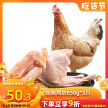 Lao Du walking chicken 650g * 3 fresh frozen whole chicken vacuum running mountain soil chicken nutrition