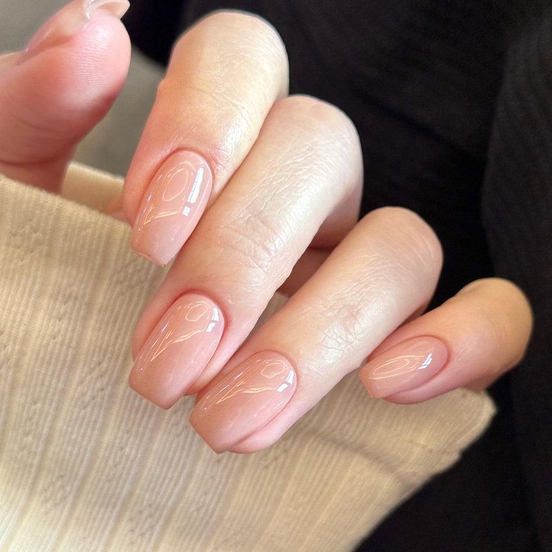 Nude Color Manicure Wearable Nails Short Style Pure Handmade Solid Color Nail Patches 2026 New Model High-End Student Style Finished Product