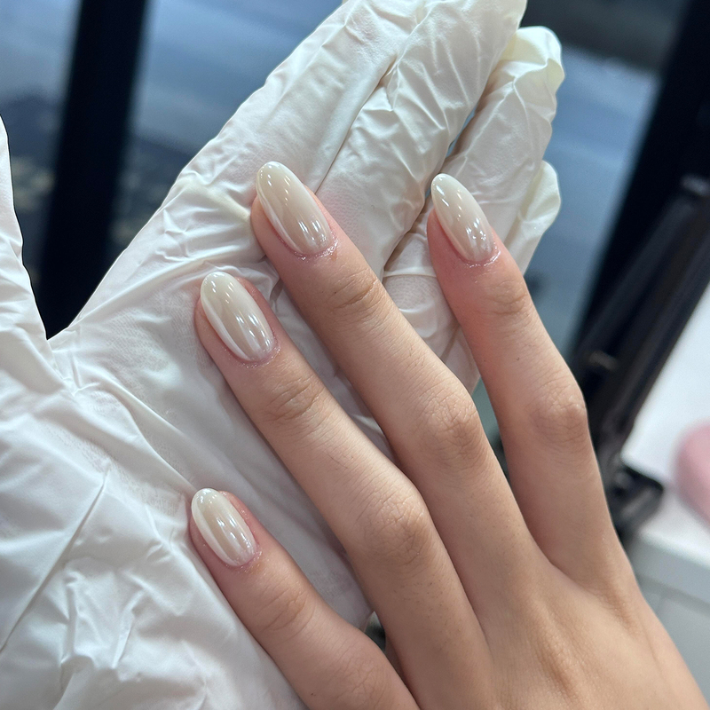 Purely Handmade Nail Tips, Milky White Haili Press-On Nails, Short Style, 2026 New Model, High-End Feel, Super Pretty, Very Popular for Summer