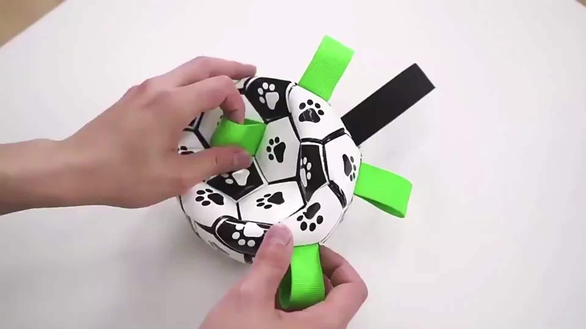 Pet Grab Tabs Dog Soccer Ball Dog Football Fun Dog Tug Toy With Easy