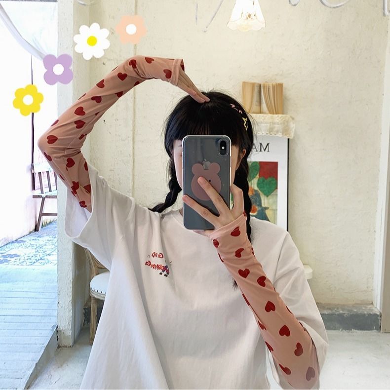 Ice sleeve sunscreen ice silk sleeve women's thin section riding summer arm sleeve sleeve driving gloves all-match ice ins hand sleeve