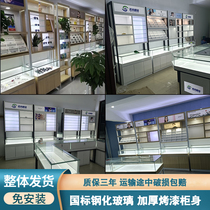 Glasses display cabinet display cabinet showcase paint fast fashion glass wrought iron multi-layer laminated glasses shop counter customization