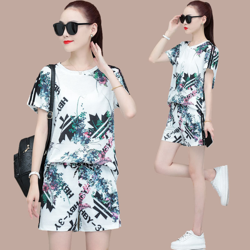 2023 New Summer Fashion Short Sky Short Short Short Short Short Short Clothes Summer Han Edition two pieces