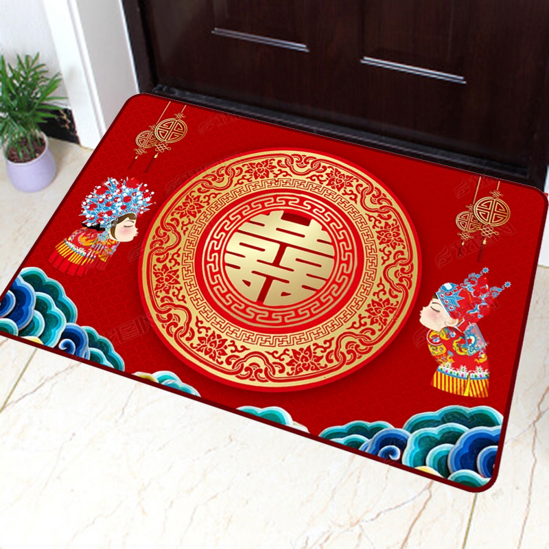 Nhà cưới thảm tùy chỉnh bố trí phòng ngủ cô dâu chống trượt chân lễ hội pad cửa mat cửa đám cưới hi từ mat - Thảm sàn thảm nhựa lót sàn