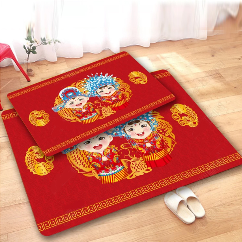 Nhà cưới thảm tùy chỉnh bố trí phòng ngủ cô dâu chống trượt chân lễ hội pad cửa mat cửa đám cưới hi từ mat - Thảm sàn thảm nhựa lót sàn