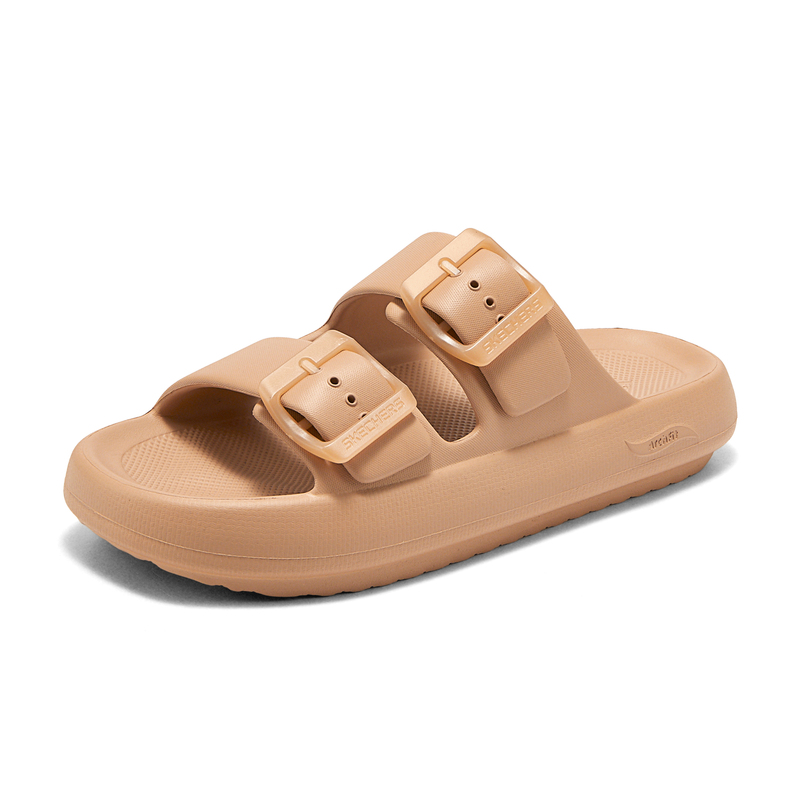 Skechers 2025 New Arch Support Outerwear Slippers Women's Lightweight Pure Color Casual Beach Shoes