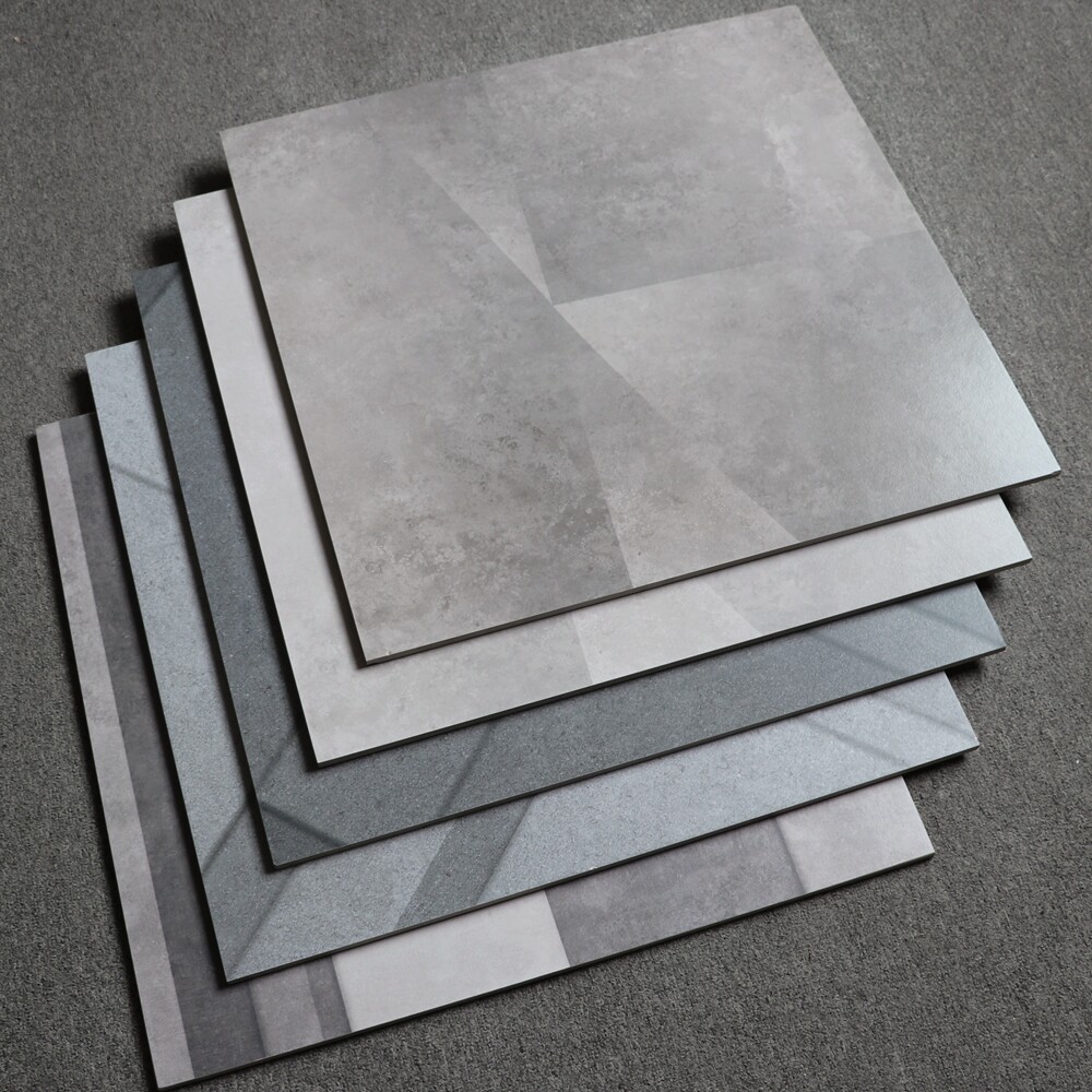 Guest Dining Hall Imitation Ancient Brick Grey Cement Brick 600x600 Geometric Pattern Tile Clothing Shop Door Face Non-slip Floor Tiles