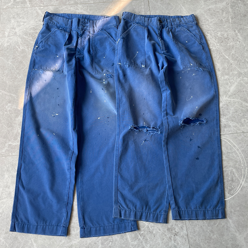 S.J.Dante's Most Powerful Vintage Splatter-Dyed Distressed Work Pants, Lumberjack Work Pants, Comparable to Thousand-Yuan-Level Work Pants