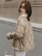 Small Grain Faux Fur Patchwork Color-Blocking Cotton Jacket for Women 2025 Winter New Style Loose Fit Slimming Versatile Cotton Coat Ring Finger Ring