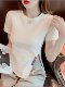 Irregular Short-Sleeved T-Shirt Base Shirt for Women, New Summer Style, Loose and Slimming, Pure and Desirable Design with Slit Top for Women