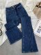 2024 Winter Flared Jeans for Women, Height-Enhancing, Long Legs, Fleece-Lined, Thickened, Vintage, Slightly Flared, Floor-Length Pants