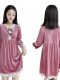 Velvet Nightgown for Women 2022 Autumn and Winter New Style Large Size Loose Slimming Look V-Neck Three-Quarter Sleeve Home Wear Fashionable Pajamas