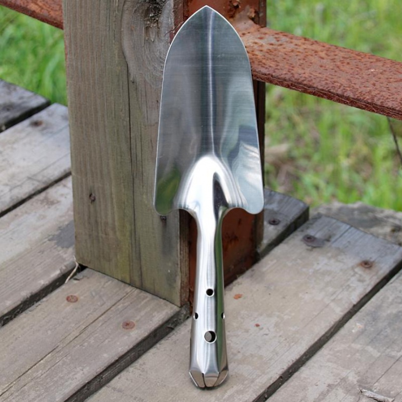 Horticultural Stainless Steel Small Shovel Garden Balcony Seed Flower Tool Patio Grass Seed Vegetable Small Shovel Thickened Small Iron Shovel