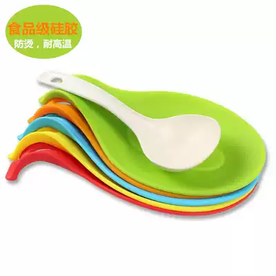 Large food grade silicone heat insulation placemat High temperature resistant thickened spoon holder spoon pad Shovel spoon pad anti-scalding and easy to clean