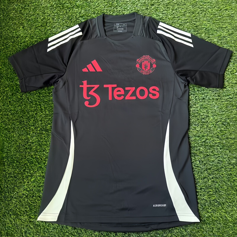 Vange Genuine Adidas 24-25 Manchester United Football Game Pre-Match Warm-Up Short-Sleeved Training Jersey Is8086