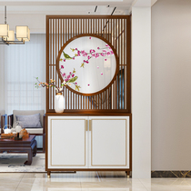 New Chinese solid wood screen XUANGUAN CABINET PARTITION LIVING ROOM ENTRANCE DOOR PARTITION EMBROIDERED BIFACIAL SCREEN CABINET SHOE CABINET