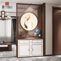 Modern simple new Chinese screen with shoes cabinet integrated living room solid wood partition decoration entrance entrance small apartment