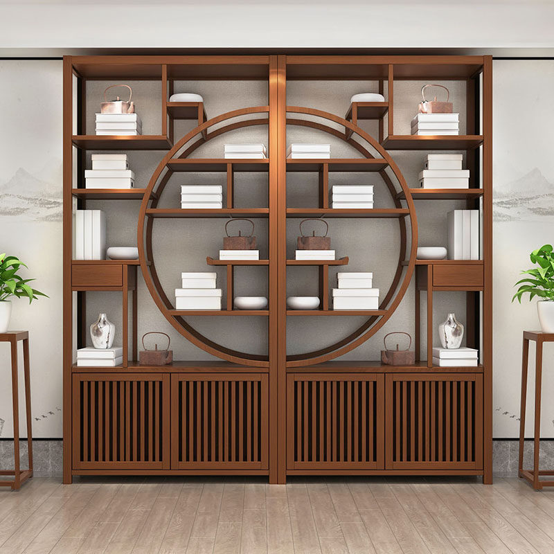 Customized new Chinese-style solid wood Bogu rack Duobao Pavilion Zen antique rack tea room display cabinet rack tea house club