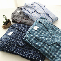 Pure cotton flannel mens suit cotton flannel spring and autumn soft mens plaid new product clearance