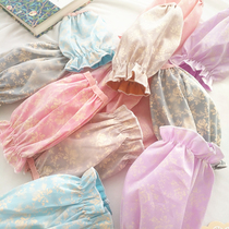 Student short sleeve sleeve lace mesh gilded down jacket sanitary sleeve anti-fouling