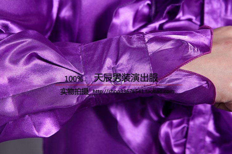 Trang phục sân khấu màu tím vàng trắng dài tay áo sơ mi ảnh studio ảnh cá nhân áo hợp xướng sơ mi kaki nam