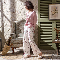 Mrs. Sally Mordale autumn pajamas female Korean version of loose sweet girl soft girl Japanese long sleeve two-piece set