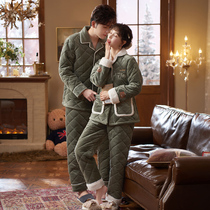 Mrs. Thly Wife Sleepwear Winter Woman Coral Suede Triple Layer Clip Cotton Mens Flannel Super Thickened Padded Cotton Padded Jacket