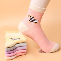 (8 pairs)socks Womens autumn and winter tube cotton socks thickened warm deodorant sports socks Korean version of the long womens socks