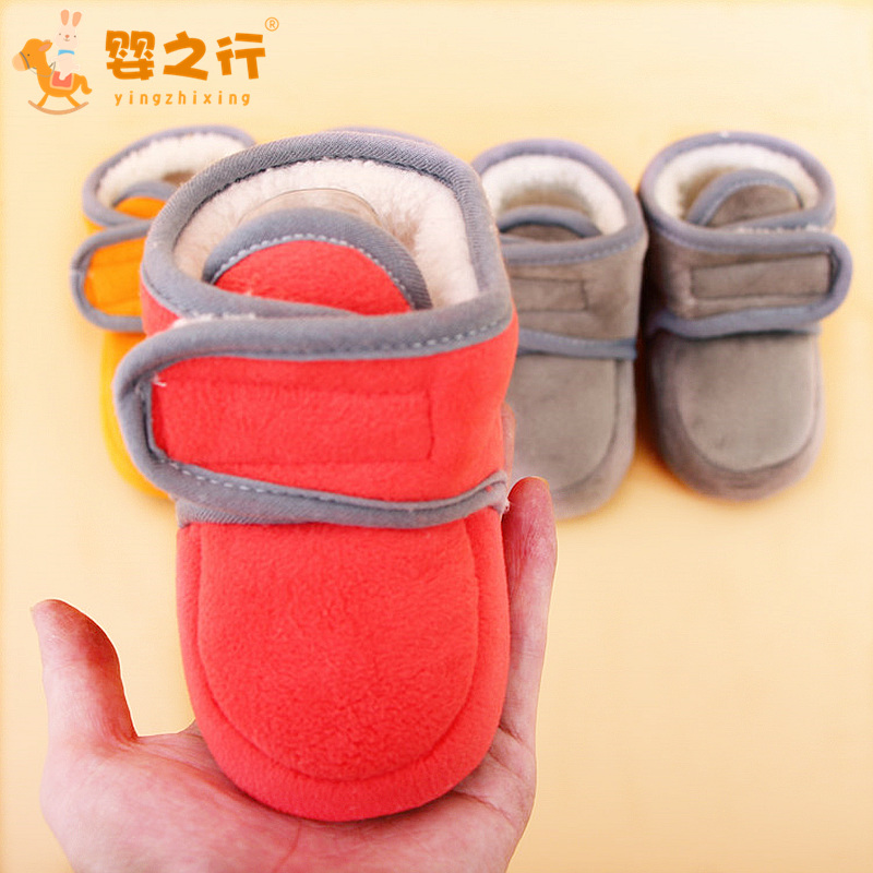 Spring and autumn models 0 toddlers 3 boys and girls baby 6 cotton shoes 12 months baby cloth shoes 1 year old autumn and winter soft bottom does not fall off shoes and socks