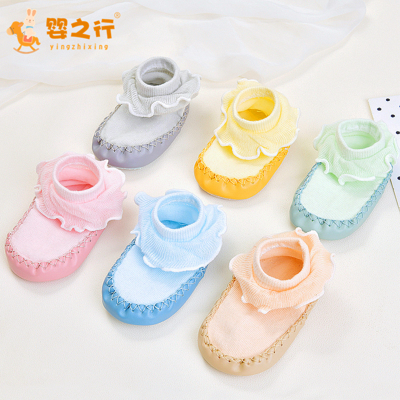Summer new baby shoes and socks newborn lace loose mouth toddler shoes socks men and women baby non-slip soft bottom shoes