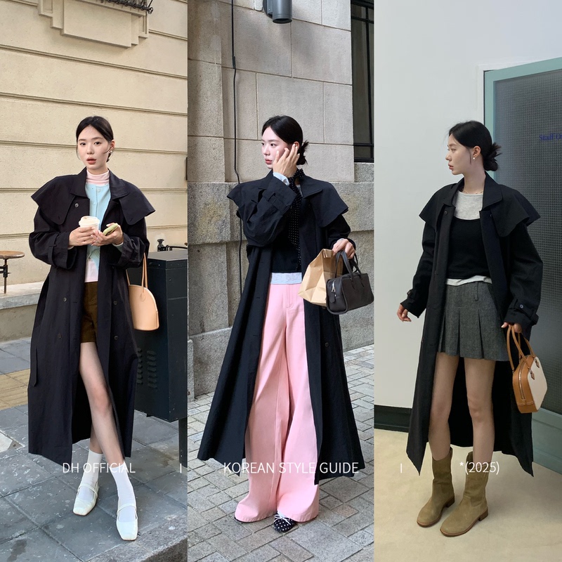 Limited-Time Clearance Sale | Large Floral [Picasso Trench Coat] Korean-Style Loose Cape-Style Trench Coat
