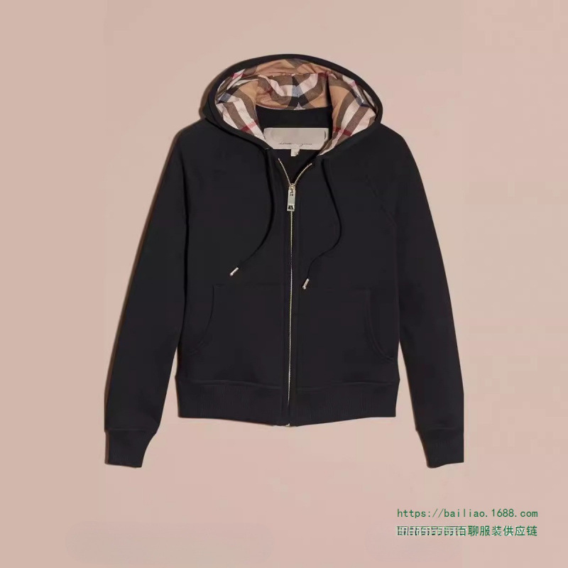 High-Quality British-Style Hooded Sweatshirts for Men and Women, Full Zip-Up Jackets, Available in Black, European and American Style