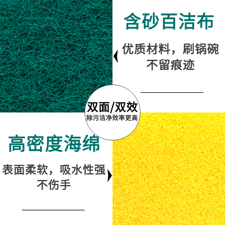 3M思高百洁布洗碗布厨房抹布去污清洁双面洗碗海绵洗碗海绵