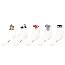 PRIMEET white socks for women summer thin mid-calf socks Japanese cute long socks summer sports socks cotton