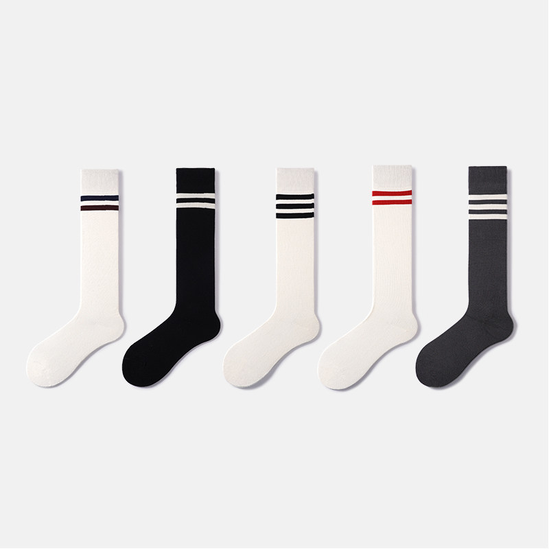 Calf Sox Children Spring and Autumn Black Stripes Three bars Long cylinder Long Sox net Red autumn Winter college Wind girls jk Sox cotton-Taobao