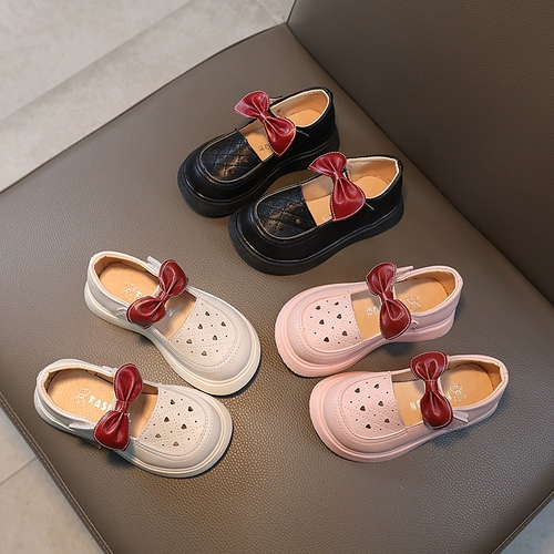 Весенняя обувь для черной кожи, детские туфли, наряд маленькой принцессы, мягкая подошва, в корейском стиле
