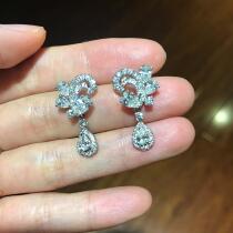 (Westin Jewelry)American Seiko Water drop pear-shaped diamond detachable design 18k gold drop earrings