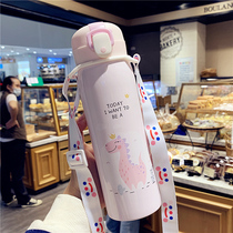 Bounce Cover Insulation Cup Woman Cute Fresheners students sports straight Drink Drink cup portable with hand mug