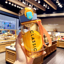 Korean Version Tea Septer Plastic Cup Female portable Anti-leakage cups Creative individuality Chaogentnet Red sports With Handcups