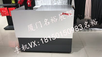 Li Ning counter cashier cash register table gray white wooden desktop computer sports clothing store display shelf