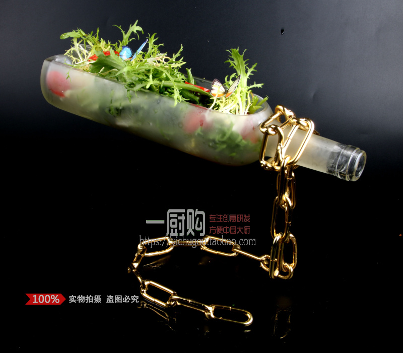Magic Đình chỉ Chai rượu Nghệ thuật Nhà hàng Sáng tạo Khách sạn Tính năng Bộ đồ ăn Lẩu cá tính Phong cách Ý Tấm salad lạnh - Đồ ăn tối dĩa nhựa