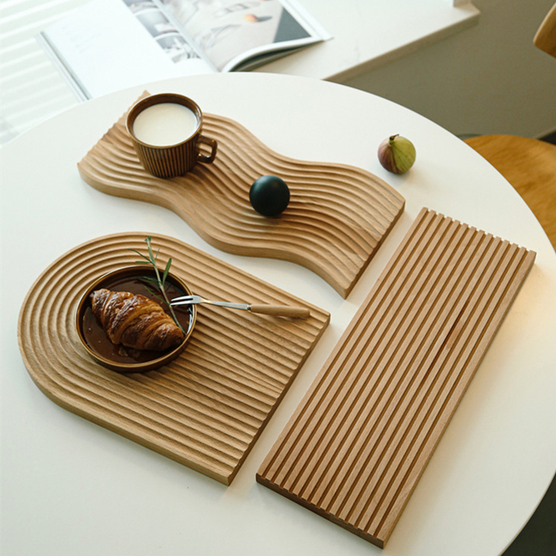 Nordic afternoon tea plate dinner plate Western food plate simple solid wood wooden tray decoration home Korean ins style