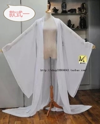 Han Dynasty Women's Non-Ancient Costume Wei and Jin Style Large-Sleeved Shirt with Chiffon Pure Color Versatile Cardigan Anime Cos Wide-Sleeved Cloak